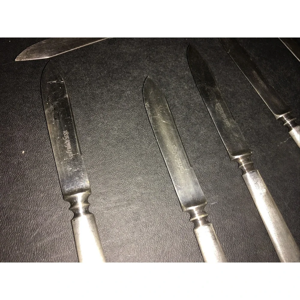 1835 R WALLACE 5 SMALL FRUIT KNIVES 6